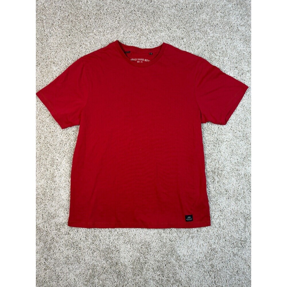 Buffalo David Bitton Men Red Crew T-Shirt 100% Cotton Size M
